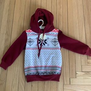 Burgundy kids snowflake sweatshirt